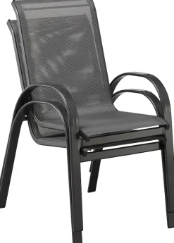 MERXX Garten-Essgruppe »Amalfi« 8 Stapelsessel, 1 Ausziehtisch 180(240)x100 cm, OTTOs Choice, 9 Stk. tlg. pulverbeschichtetes Aluminium, 100 % Polyester,für 8 Personen geeignet