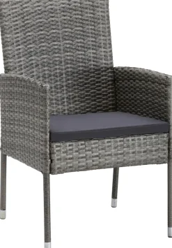 MERXX Garten-Essgruppe »Costa Rica« 6x Sessel, 1x Tisch 140x80 cm, inkl. Sitzkissen, OTTOs Choice, 13 Stk. tlg. Polyrattan, Tischplatte aus Sicherheitsglas, Unser Dauertiefpreis