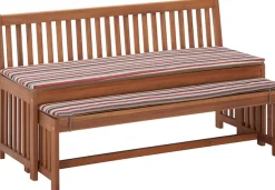 MERXX Garten-Essgruppe »Hawaii« 4x Bänke, 2x Tische, 4x Sitzkissen,Akazienholz FSC® 100 %