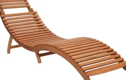 MERXX Gartenliege »Havanna« Eukalyptus, braun/grau, inkl. Wendeauflage
