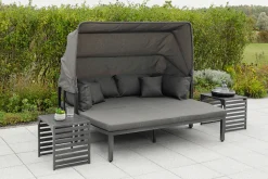 MERXX Gartenlounge-Set »Argos Insel« 3er Set, aus Aluminium, mit 2 Beistelltischen, inkl. Zierkissen