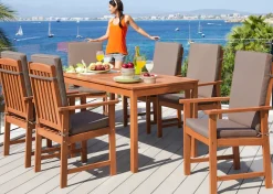 MERXX Gartenstuhl »Montana« (Set) 2 Stk.2er Set, Alu/Textil, braun, inkl. Auflage