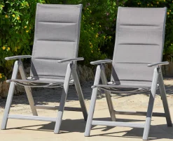 MERXX Gartenstuhl »Taviano« (Set) 2 Stk.2er Set, Alu/Textil, verstellbar, silber