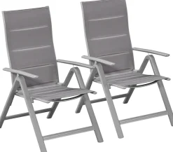 MERXX Gartenstuhl »Taviano« (Set) 2 Stk.2er Set, Alu/Textil, verstellbar, silber