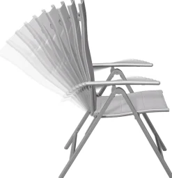 MERXX Gartenstuhl »Taviano« (Set) 2 Stk.2er Set, Alu/Textil, verstellbar, silber