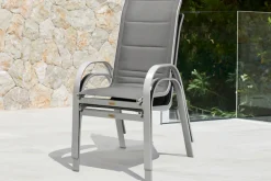 MERXX Stapelstuhl »Amalfi Deluxe« (Set) 2 Stk.2er Set, Alu/Textil, stapelbar