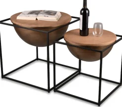 MIRRORS AND MORE Beistelltisch »Celli« 1 Stk. tlg. Kombination aus Holz und Metall