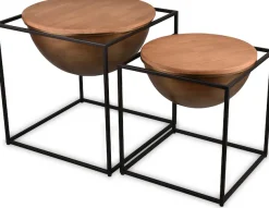 MIRRORS AND MORE Beistelltisch »Celli« 1 Stk. tlg. Kombination aus Holz und Metall