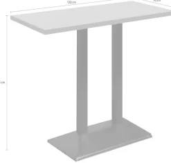 Mäusbacher Bistrotisch »Big Bistro Metall« Doppelsäulengestell, eckige Platte BHT 120x105x70 cm