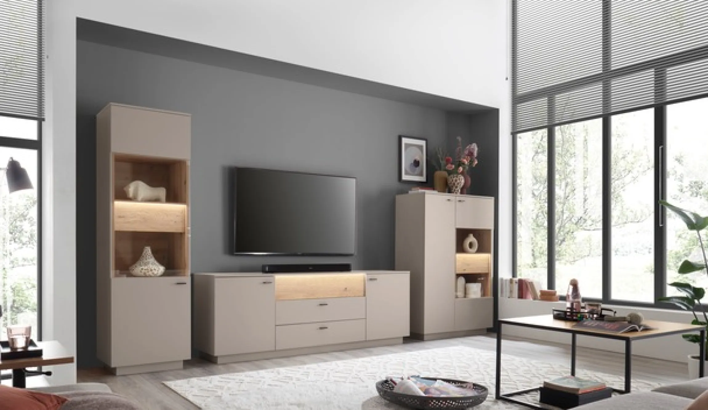 Mäusbacher Couchtisch Couchisch BHT 80x45x80 cm mit Metallgestell
