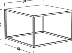 Mäusbacher Couchtisch Couchisch BHT 80x45x80 cm mit Metallgestell