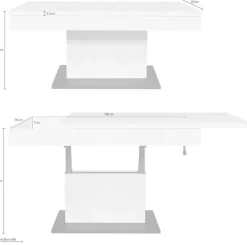 Mäusbacher Couchtisch »Lift Couchtisch« höhenverstellbar 58-77cm,Tischplatte aufziehbar, Staufach, 110cm breit