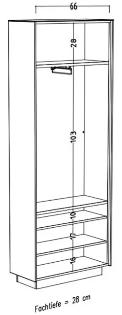 Mäusbacher Garderobenschrank »Nova Garderobe« Garderobenschrank inkl. GriffbeleuchtungBHT 72x194x32 cm