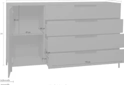 Mäusbacher Highboard »Bonnie« Board mit Quadratgestell