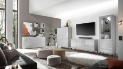 Mäusbacher Highboard »Imola« Mäusbacher Highboard, Breite 121 cm, mit Glasfront und Glasoberplatte