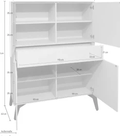 Mäusbacher Highboard »Imola« Mäusbacher Highboard, Breite 121 cm, mit Glasfront und Glasoberplatte