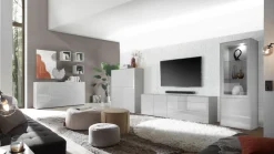 Mäusbacher Highboard »Imola« Mäusbacher Highboard, Breite 121 cm, mit Glasfront und Glasoberplatte