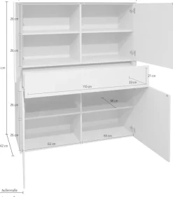 Mäusbacher Highboard »Imola« Mäusbacher Highboard, Breite 121 cm, mit Glasfront und Glasoberplatte