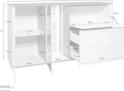 Mäusbacher Kommode Faro Sideboard B 169 cm, inkl. Beleuchtung, Push to open Funktion