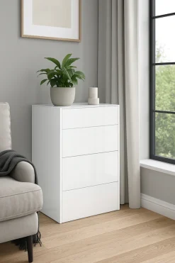 Mäusbacher Kommode Kommode BHT 52/89/42 cm, Push to open, Front+Oberplatte=Glas