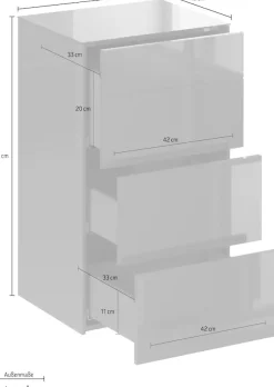 Mäusbacher Kommode Kommode BHT 52/89/42 cm, Push to open, Front+Oberplatte=Glas