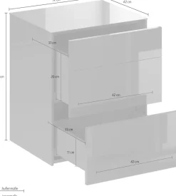 Mäusbacher Kommode Kommode BHT 52/63/42 cm, Push to open, Front+Oberplatte=Glas