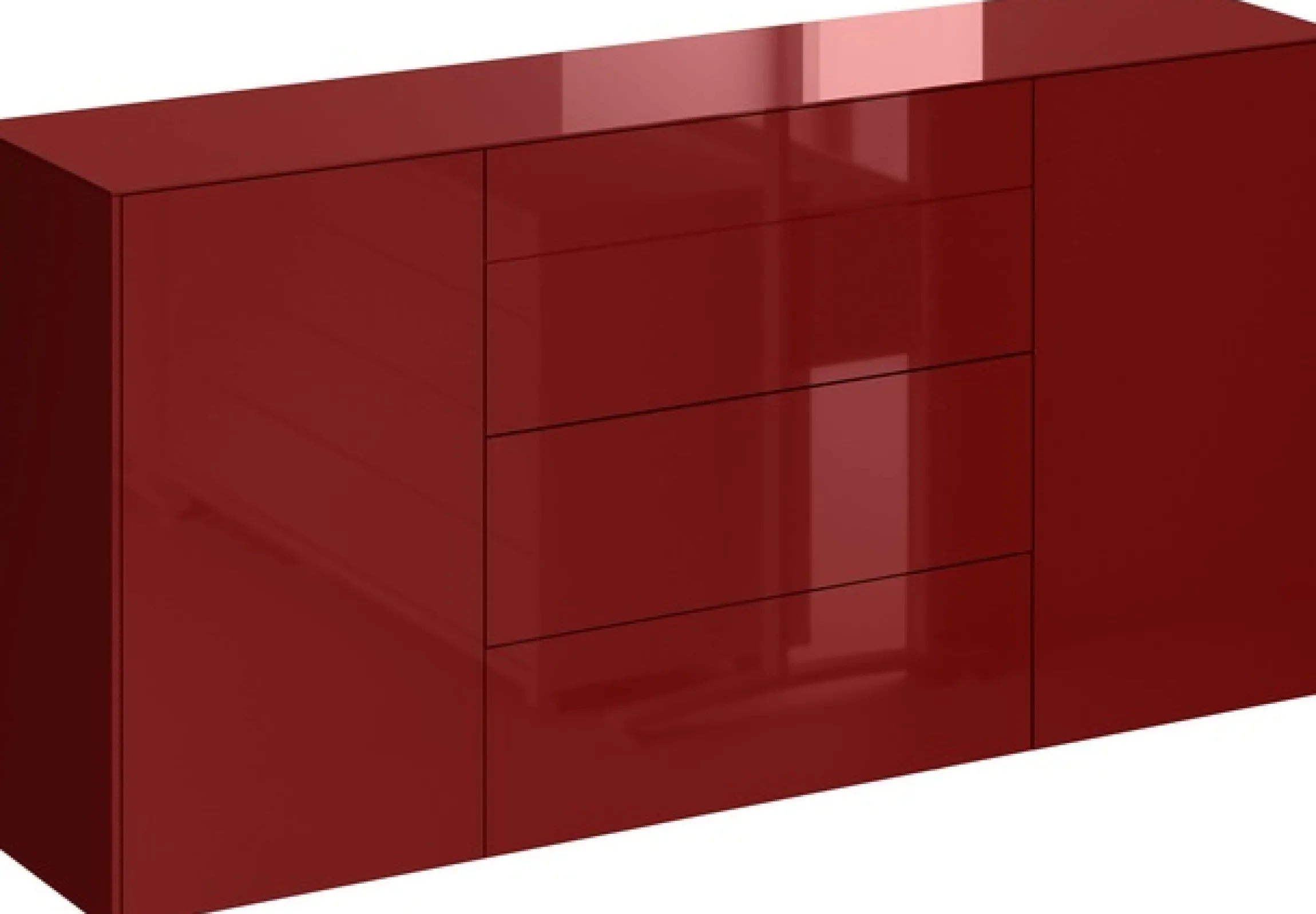 Mäusbacher Kommode Kommode BHT 179/89/42 cm, Push to open, Front+Oberplatte=Glas