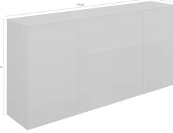 Mäusbacher Kommode Kommode BHT 179/89/42 cm, Push to open, Front+Oberplatte=Glas