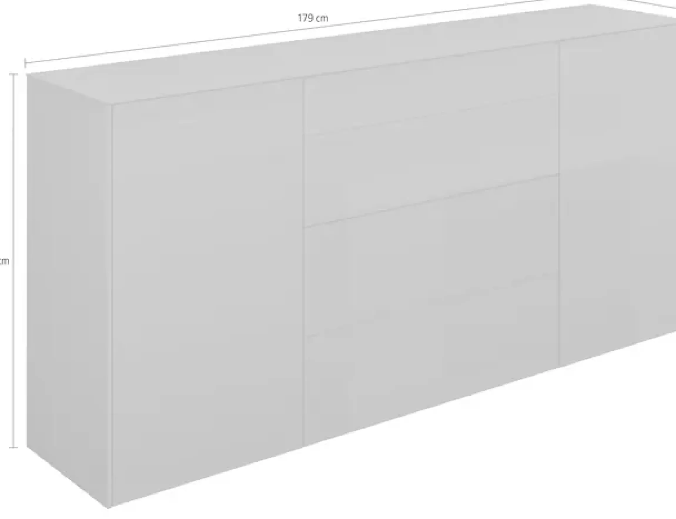 Mäusbacher Kommode Kommode BHT 179/89/42 cm, Push to open, Front+Oberplatte=Glas