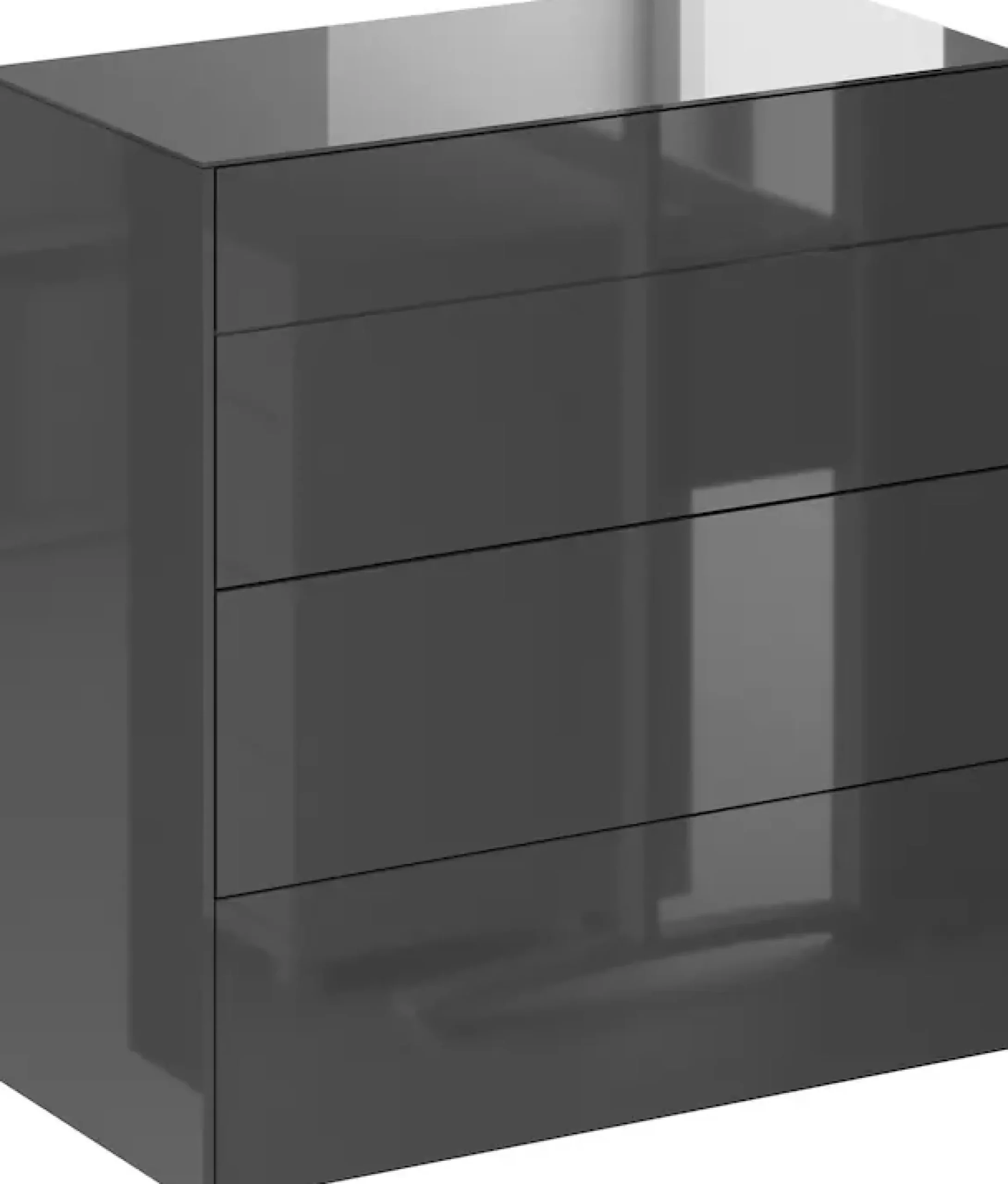 Mäusbacher Kommode Kommode BHT 82/89/42 cm, Push to open, Front+Oberplatte=Glas