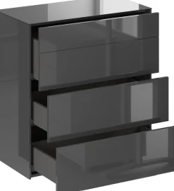 Mäusbacher Kommode Kommode BHT 82/89/42 cm, Push to open, Front+Oberplatte=Glas
