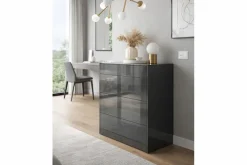 Mäusbacher Kommode Kommode BHT 82/89/42 cm, Push to open, Front+Oberplatte=Glas