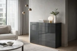 Mäusbacher Kommode Kommode BHT 131/89/42 cm, Push to open, Front+Oberplatte=Glas