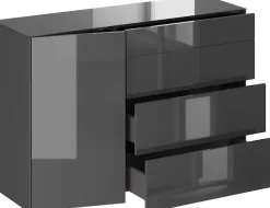 Mäusbacher Kommode Kommode BHT 131/89/42 cm, Push to open, Front+Oberplatte=Glas