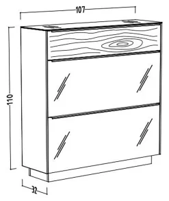 Mäusbacher Schuhschrank »Nova Garderobe« inkl. Metallschuhkörbe undGriffbeleuchtung BHT 107 x 110 x 32 cm