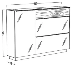 Mäusbacher Schuhschrank »Nova Garderobe« inkl. Metallschuhkörbe undGriffbeleuchtung BHT 107 x 110 x 32 cm