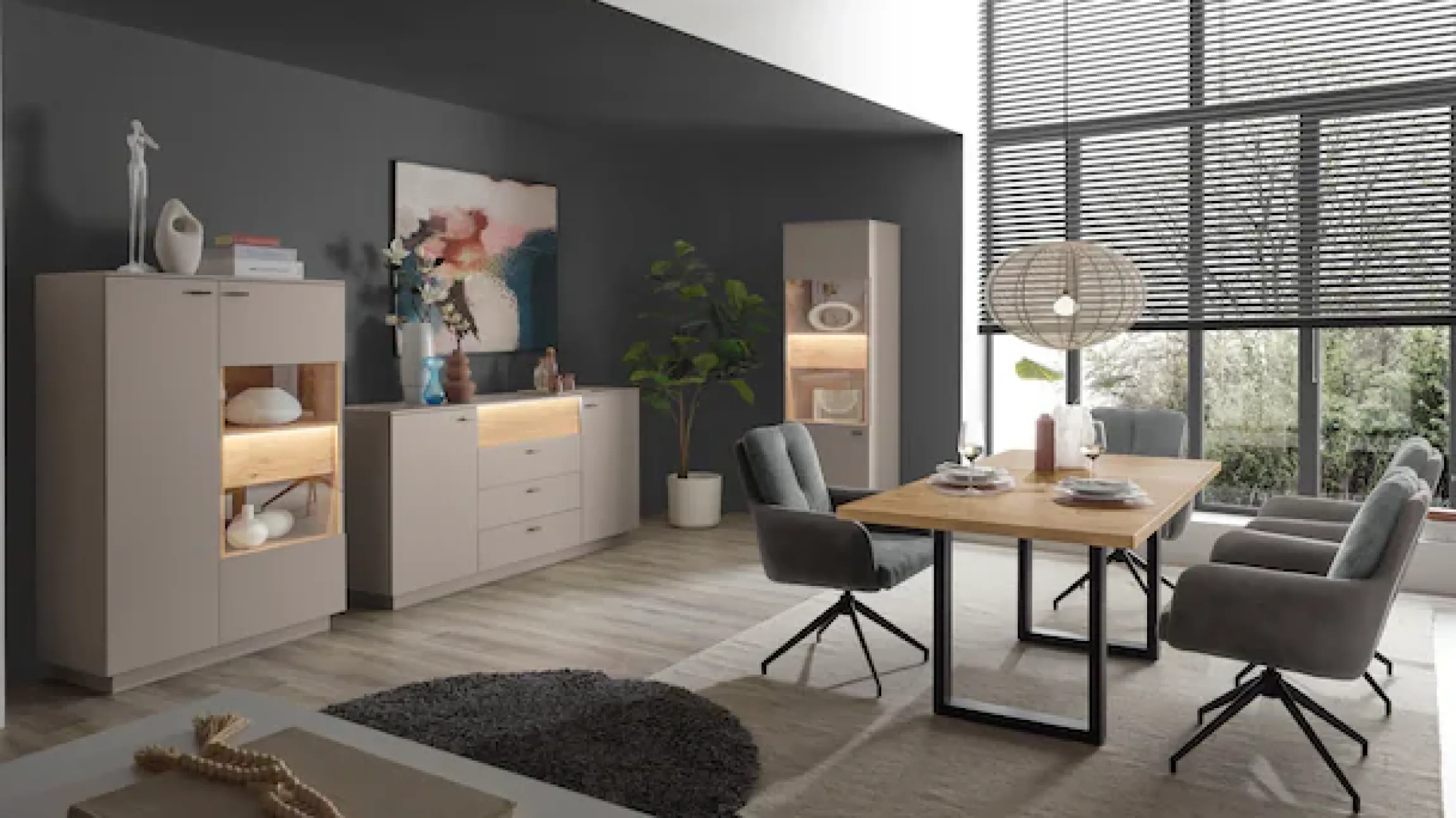 Mäusbacher Sideboard B/H/G: 192x92x45, inkl. Beleuchtung