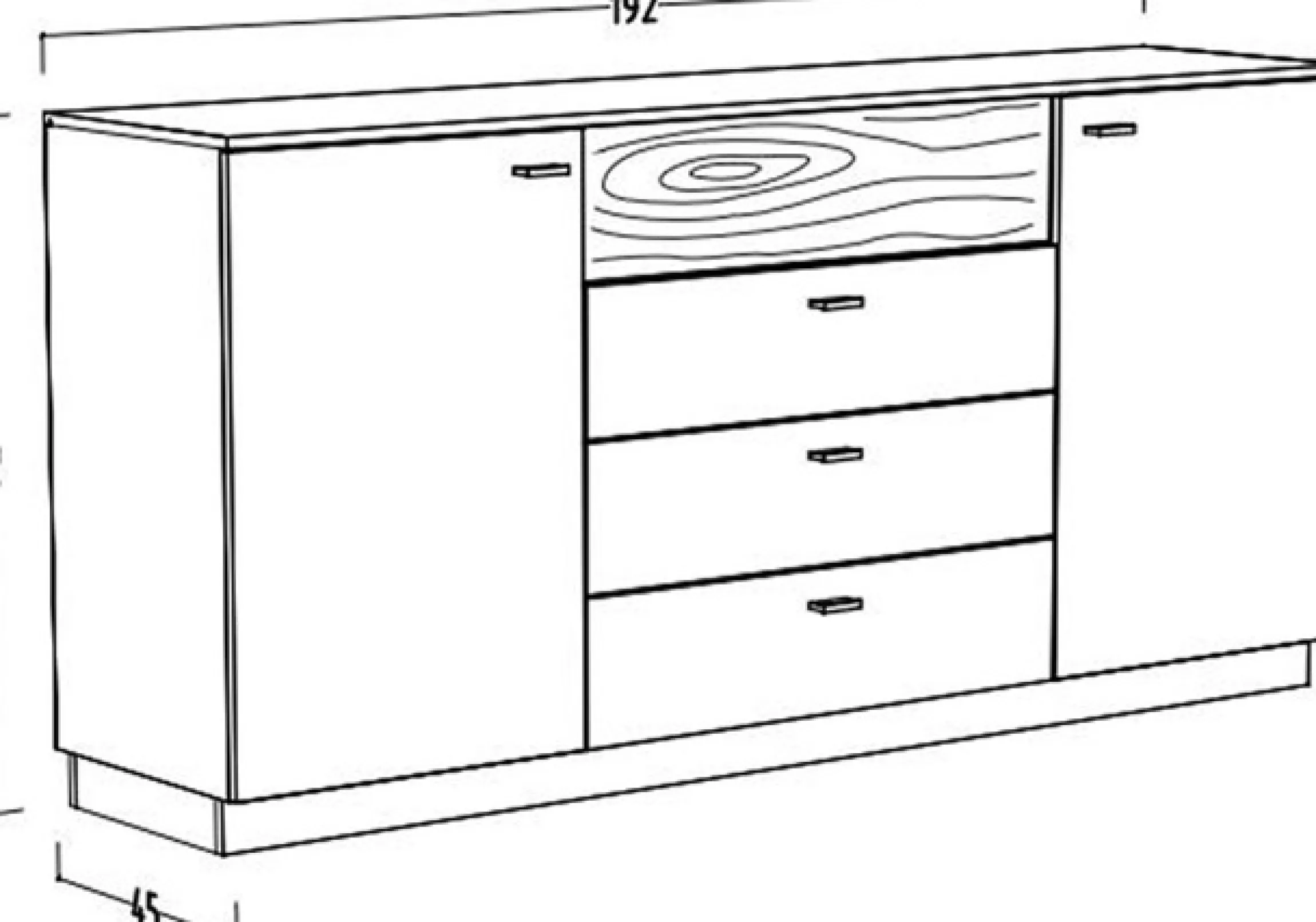 Mäusbacher Sideboard B/H/G: 192x92x45, inkl. Beleuchtung