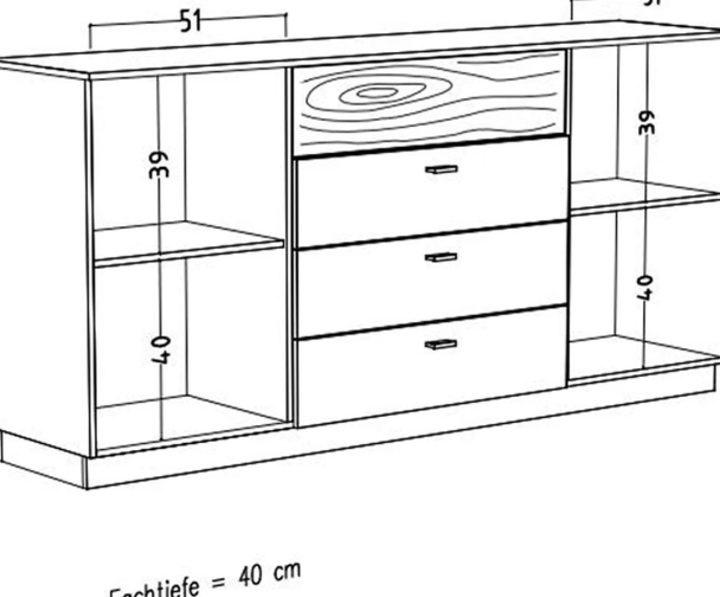 Mäusbacher Sideboard B/H/G: 192x92x45, inkl. Beleuchtung