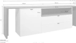 Mäusbacher Sideboard »Micelli« mit Tischfunktion, Breite 177-240 cm
