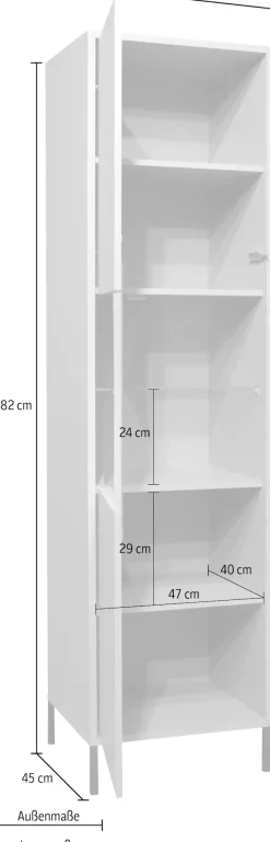 Mäusbacher Standvitrine »Bonnie« Vitrine mit wechselbarem Türanschlag