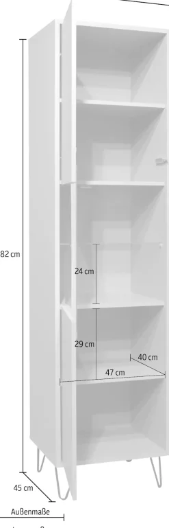 Mäusbacher Standvitrine »Bonnie« Vitrine mit wechselbarem Türanschlag