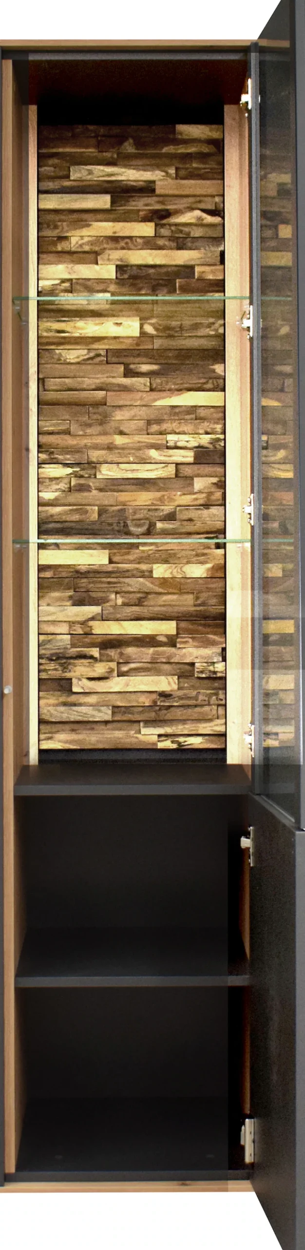 Mäusbacher Standvitrine »Faro« Faro Standvitrine: B 43 cm, Holz/Glas-Tür, LED-Licht, Push to open.