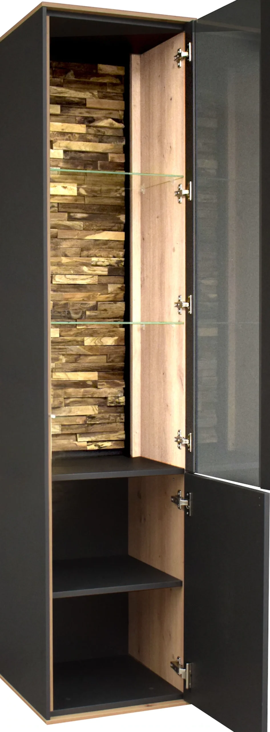 Mäusbacher Standvitrine »Faro« Faro Standvitrine: B 43 cm, Holz/Glas-Tür, LED-Licht, Push to open.