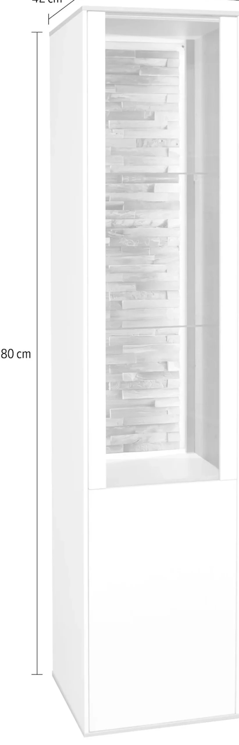 Mäusbacher Standvitrine »Faro« Faro Standvitrine: B 43 cm, Holz/Glas-Tür, LED-Licht, Push to open.