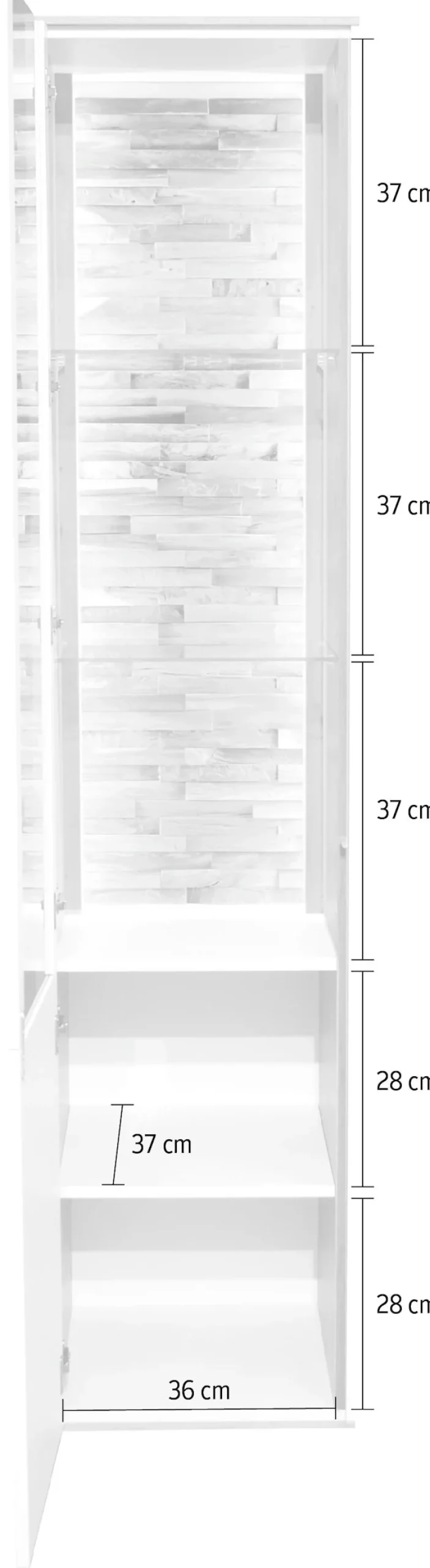 Mäusbacher Standvitrine »Faro« Faro Standvitrine: B 43 cm, Holz/Glas-Tür, LED-Licht, Push to open.