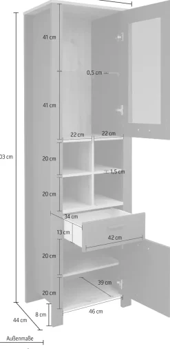 Mäusbacher Standvitrine »Nele« Höhe 203 cm