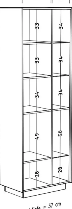 Mäusbacher Standvitrine »Nova« Standvitrine, BHT67/197/42 cm, inkl. Griffbeleuchtung, Türdämpfung