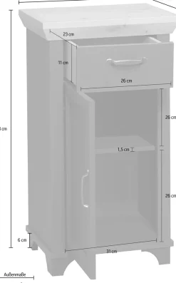 Mäusbacher Unterschrank »Mali« Landhausstil, Breite 45 cm, Höhe 83 cm, Metallgriffe