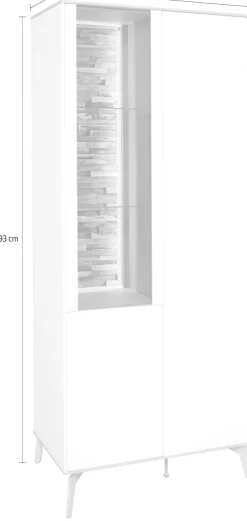 Mäusbacher Vitrine »Faro« Faro Vitrinenschrank B 81 cm, inkl. Bel., Push to open, Metallfüße